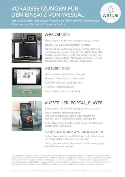 WESUAL Systemvoraussetzungen Produktflyer download PDF - Omikron AG